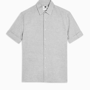 Topman gray short sleeve button down shirt